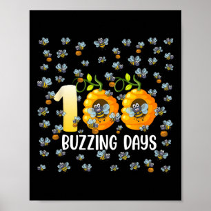 Funny Happy 100th Day Of School Bees Beehive 100 B Poster