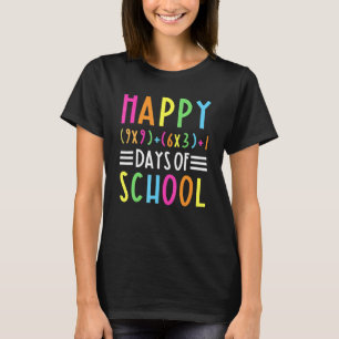 Funny Happy 100th Day Of School Math Formula Teach T-Shirt