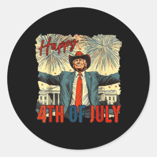 Funny Happy 4th of July Independence Day Classic Round Sticker