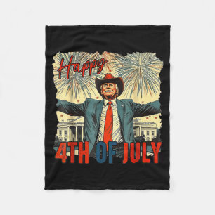 Funny Happy 4th of July Independence Day Fleece Blanket