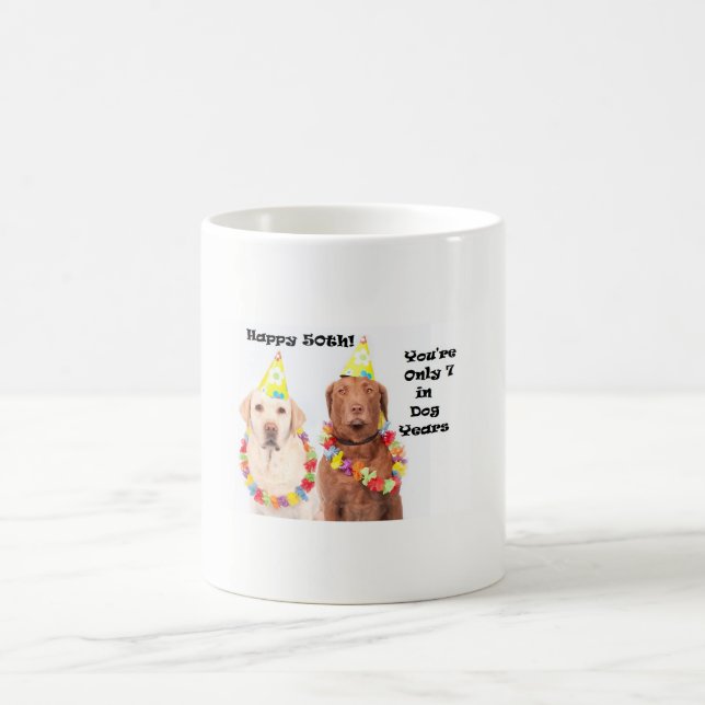 Funny Happy 50th Birthday for Dog Lovers Coffee Mug (Center)