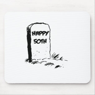 Funny, "Happy 50th" Gravestone Mouse Pad