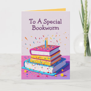 Funny Happy Birthday Card for Bookworm Readers