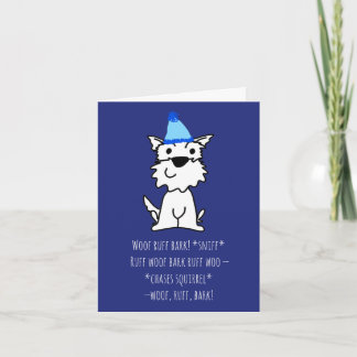 Funny happy birthday card from dog puppy