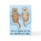 Funny Happy Birthday card w/ otters holding hands