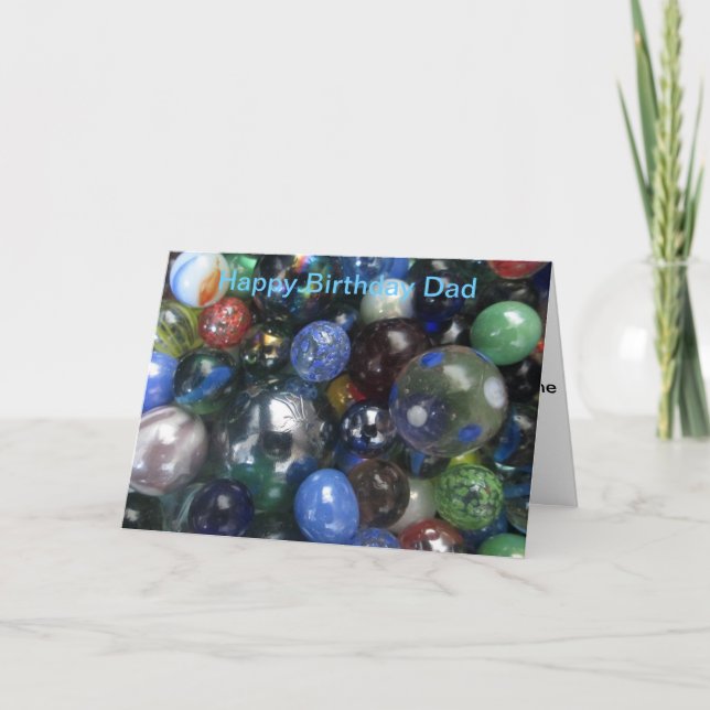 Funny Happy Birthday Dad Marbles Card (Front)