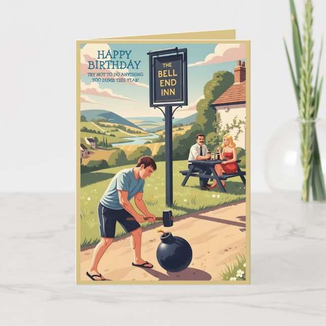 Funny Happy Birthday Drinking Theme Card (Front)