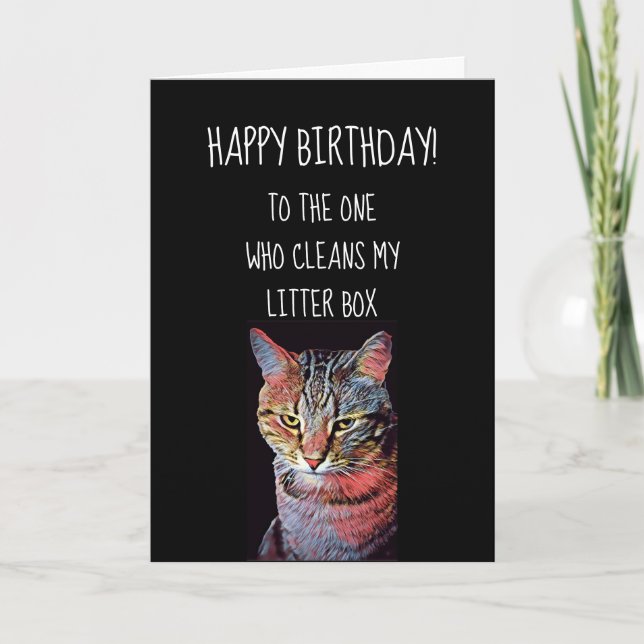 Funny Happy Birthday From Cat Card (Front)