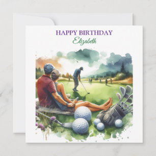 Funny Happy Birthday Golfing Ball Lovers Card