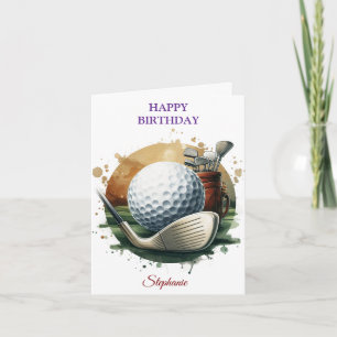 Funny Happy Birthday Golfing Ball Lovers Card