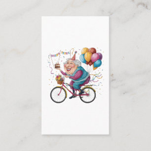 Funny Happy Birthday Grandma Gift Cycling Granny Business Card