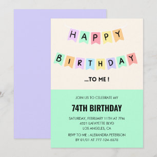  Funny Happy Birthday Humour 74th birthday  Invitation