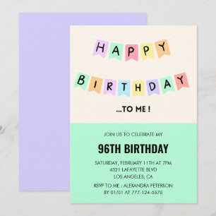 Funny Happy Birthday Humour 96th birthday Invitation