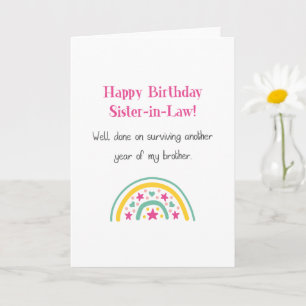 Funny Happy Birthday Sister-in-Law Birthday Card