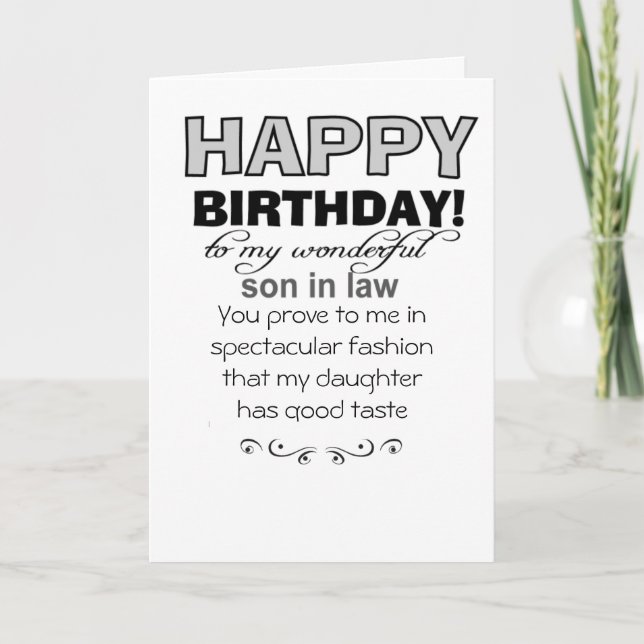 funny Happy birthday son in law Card (Front)
