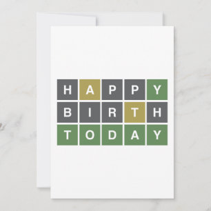 Funny Happy Birthday Today Wordle  Holiday Card