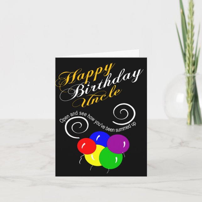 funny happy birthday uncle card (Front)