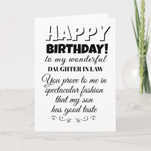 funny Happy birthday wish daughter in law Card