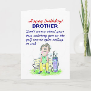 funny Happy birthday wish golfer Card