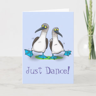 Funny, happy blue footed boobies birthday cartoon card