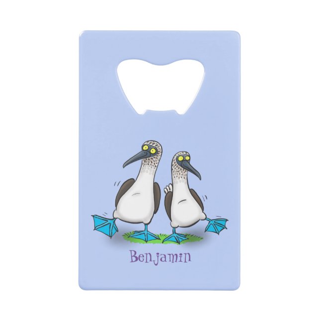 Funny, happy blue footed boobies dancing cartoon (Front)