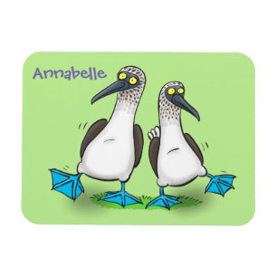 Funny, happy blue footed boobies dancing cartoon magnet