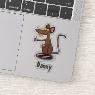 Funny happy brown rat cartoon illustration