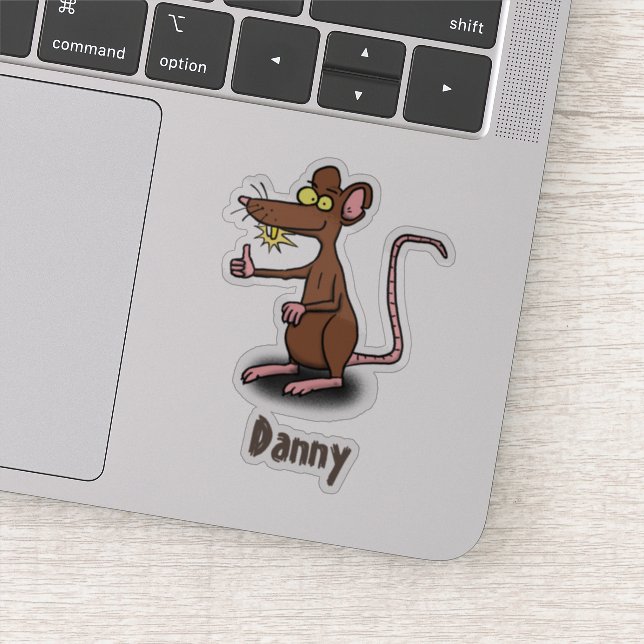 Funny happy brown rat cartoon illustration (Detail)