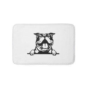 Funny happy Bulldog Bath Mat