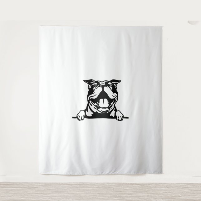 Funny happy Bulldog Tapestry (Front)