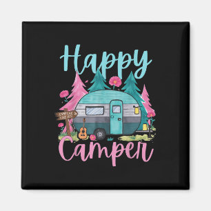 Funny Happy Camper Camping Apparel Trailer Rv Kids Magnet
