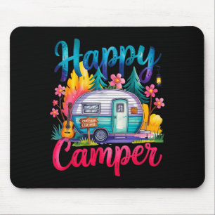 Funny happy camper camping apparel trailer rv kids mouse pad