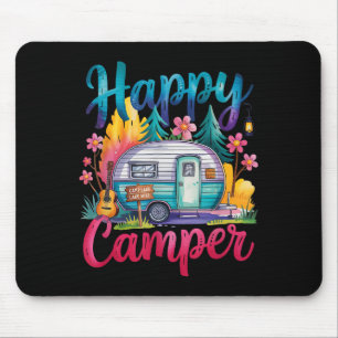 Funny Happy Camper Camping Apparel Trailer RV Kids Mouse Pad
