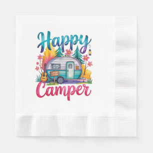 Funny Happy Camper Camping Apparel Trailer RV Kids Napkin