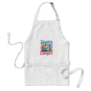 Funny Happy Camper Camping Apparel Trailer RV Kids Standard Apron
