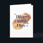 Funny Happy Challah Days Hanukkah Watercolor  Holiday Card<br><div class="desc">© Gorjo Designs. Made for you via the Zazzle platform.

// Need help customising your design? Got other ideas? Feel free to contact me (Zoe) directly via the contact button below.</div>