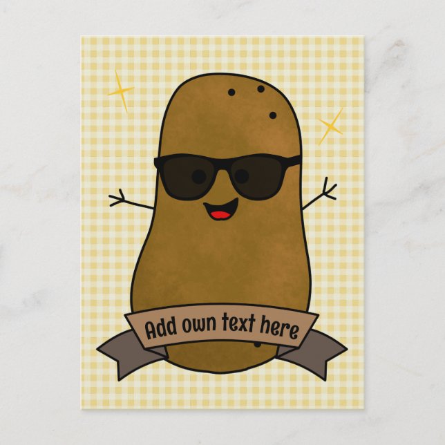 Funny Happy Cool Potato Personalised  Postcard (Front)