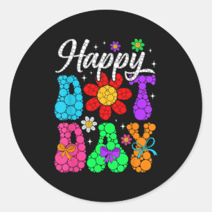 Funny Happy Dot Day Polka Dot Art Students Kids Gi Classic Round Sticker