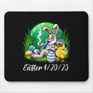 Funny Happy Easter Bunny Chick Smoking Weed Mouse Pad