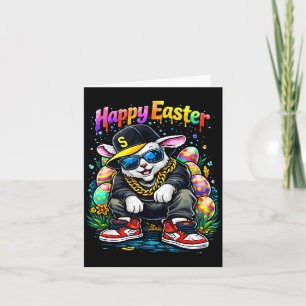 Funny happy easter bunny cool street men women card