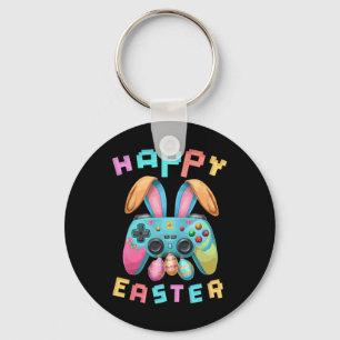 Funny Happy Easter Bunny Gaming Controller Gamer B Key Ring