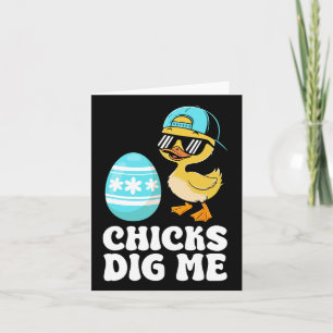 Funny Happy Easter Chicks Dig Me Easter Egg Toddle Card