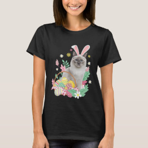 Funny happy easter cute cat bunny eggs basket rabb T-Shirt