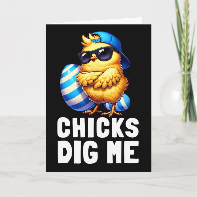 Funny Happy Easter Day Chicks Dig Me Easter Toddle Card (Front)