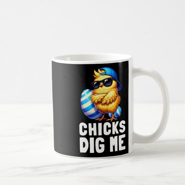Funny Happy Easter Day Chicks Dig Me Easter Toddle Coffee Mug (Right)