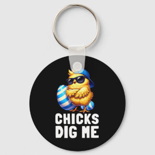 Funny Happy Easter Day Chicks Dig Me Easter Toddle Key Ring