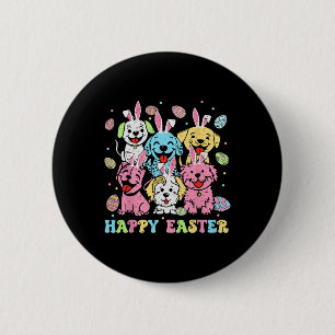 Funny Happy Easter Dog Mum Dad Dog Group Easter Da 6 Cm Round Badge