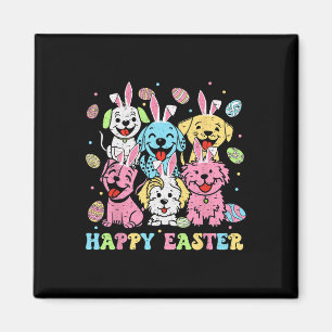 Funny Happy Easter Dog Mum Dad Dog Group Easter Da Magnet