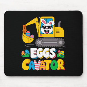 Funny Happy Easter Eggs Cavator Excavator Outfit B Mouse Pad