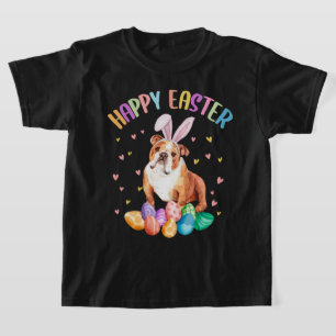Funny Happy Easter English Bulldog Bunny Pet Lover T-Shirt